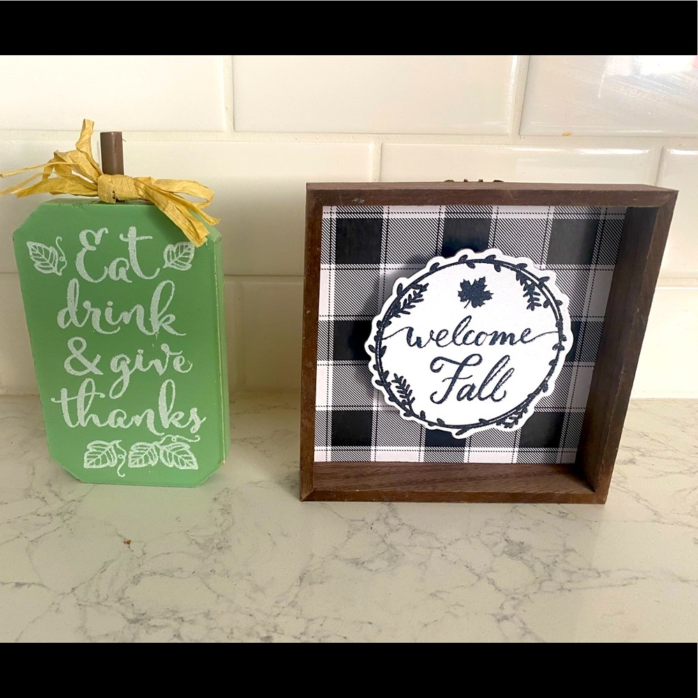 Fall Decor -2 Signs (Brand New)
